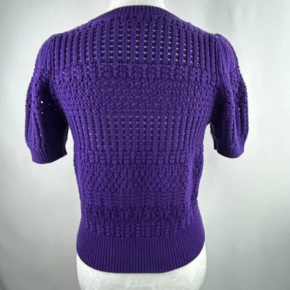 Tristan boho romantic purple crochet knit top – Women's Small - Picture 4 of 7
